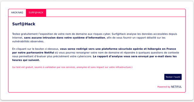 Nouvel outil : Surf@hack